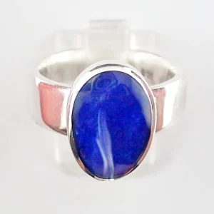 935er Silberring mit blauem 3,98 ct. Lapislazuli