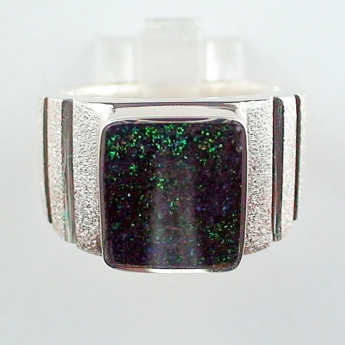 R00420 1 935er silberring mit fairy boulder matrix opal massive silberringe online bestellen