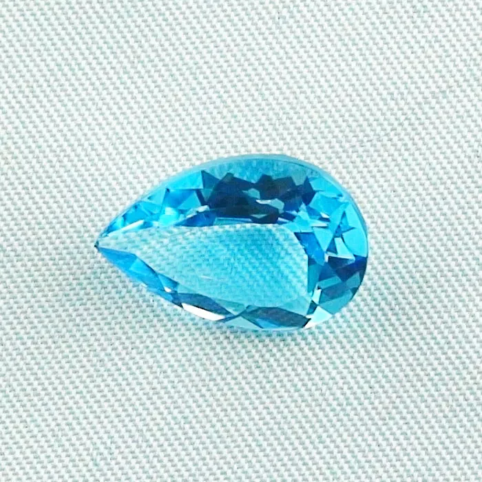 6,95 ct Blautopas Swiss Blue Tropfenschliff Edelstein Schmuckstein