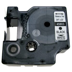 Schriftband 19 mm schwarz auf weiß Dymo