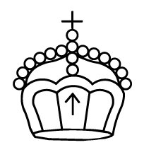 Kniestempel Krone in Sonne