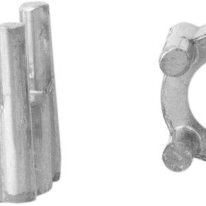 Chaton gerade Gold 750/-Wg Ø 2,60mm , Höhe 4,40mm mit 4 Stotzen