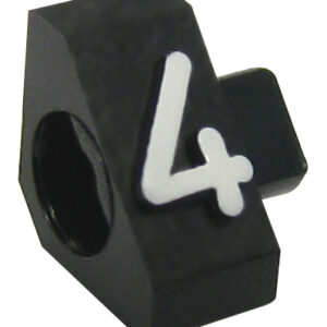 Preisschild 4 schwarz/Schrift weiß Höhe 4 mm