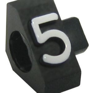 Preisschild 5 schwarz/Schrift weiß Höhe 4 mm