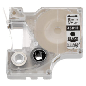 Schriftband 9 mm schwarz auf transparent Dymo