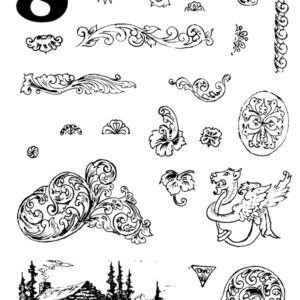 Vorlage zum Stempeln Bogen No.8 für Rechtshänder