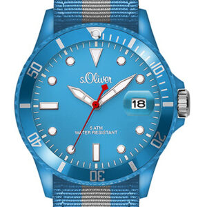 s.Oliver Textil-/ Canvas Band blau, grau SO-2690-LQ