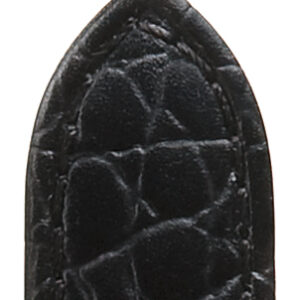 Lederband Tiffany 12mm schwarz mit eleganter Krokoprägung