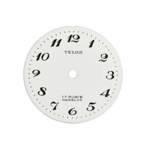 Zifferblatt AS 1977 Ø 20mm weiß, flach, arab. Zahlen