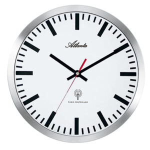 Atlanta 4371/B Funk-Wanduhr Metallgehäuse