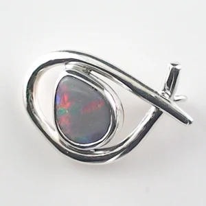 935 Silber Anhänger mit 1,48 ct. Semi Black Opal – Eleganter Opalanhänger mit Semi Black Opal aus Lightning Ridge