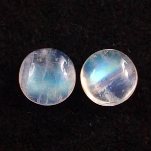 4,23 + 4,02 ct. Mondsteine mit  Blautönen - Mondsteine Pärchen mit Zertifikat