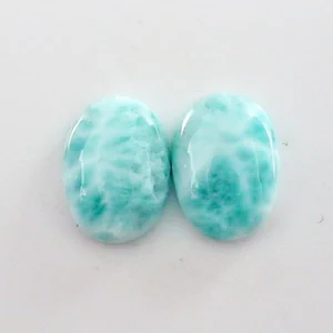 4,49 + 4,48 ct. Larimar Edelstein Pärchen für Ohrstecker / Ohrhänger