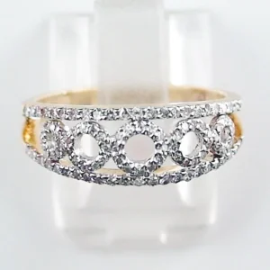 14k Gelbgold-Ring mit 100 Diamanten – Elegantes Openwork-Design mit 0,271 ct Brillanten