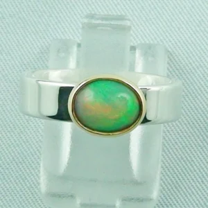 5,80 gr Opalring, Silberring, 1,14 ct Welo Opal in Gold