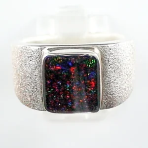 2,28 ct.  Opalring mit GEM Fairy Boulder Matrix Opal in 935 Silber