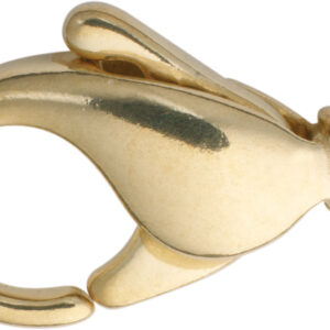 Karabiner gewölbt Silber 925/- gelb 15,00mm gegossen Öse quer