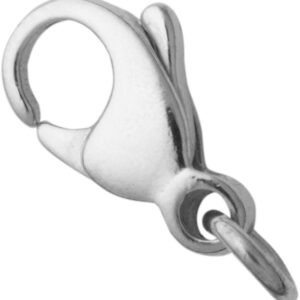 Karabiner gewölbt Silber 925/- 9,00mm gegossen mit Bindering Ø 3,00mm