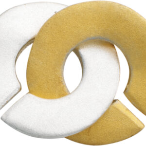 Ringschließe einreihig Silber 925/- bicolor poliert/mattiert, rund Ø 12,00mm