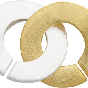 Ringschließe mehrreihig Silber 925/- bicolor poliert/mattiert, rund Ø 21,00mm