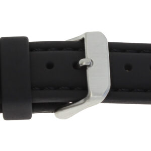 Silikonband 22mm schwarz mit schwarzer Naht
