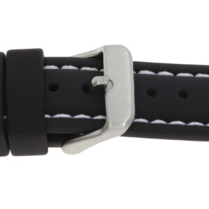 Silikonband 22mm schwarz mit weißer Naht