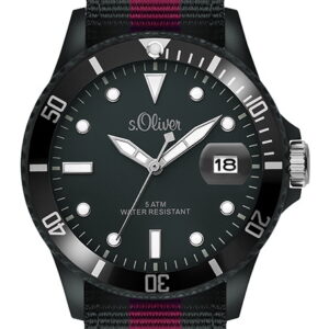 s.Oliver Canvasband schwarz/ beere SO-2688-LQ