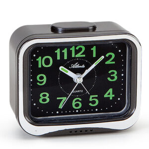 Atlanta 1940/7 schwarz Quartzwecker mit Glockensignal