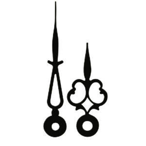 Zeigerpaar für Mechanische Antik schwarz matt Minutenzeiger-L:41mm Std.-Z.-Ø:4,5 Min.-Z.-Ø:2x2