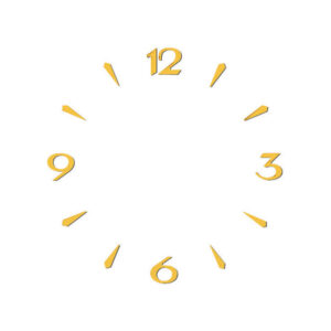 Ziffernsatz arabische Zahlen + Keile Messing gebürstet gelb L:15mm