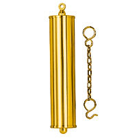 Gewichtsattrappe mit Kette Messing Zylinder hell L:135mm Ø:30mm