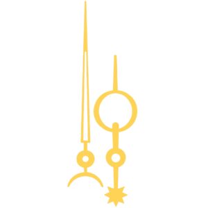 Zeigerpaar Funkuhren Breguet gelb Minutenzeiger-L:80mm