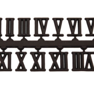 Zahlensatz 1-12 Kunststoff schwarz 10mm römische Zahlen, selbstklebend