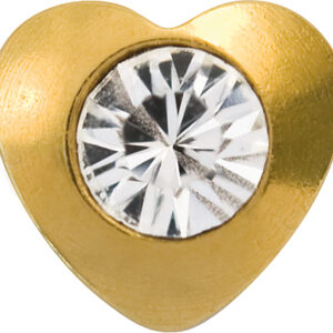 Erstohrstecker Easy Piercy Comfort  Ø 3,95 mm vergoldet Basic Herz Brillant