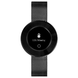 Fitness Tracker, schwarz, Mesh-Armband