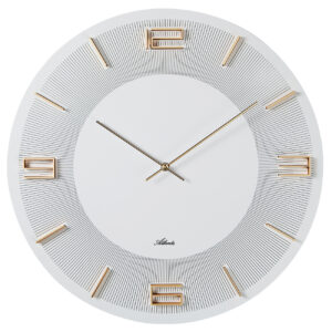 Atlanta 4470/0 weiss/gold Wanduhr MDF-Gehäuse