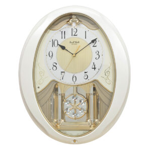 Rhythm 7440 weiss/champ. Wanduhr Magic Motion