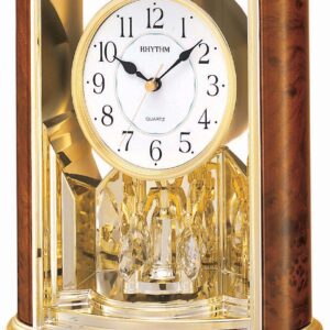 Rhythm 7724/20 braun/gold Stiluhr/Tischuhr Quarz