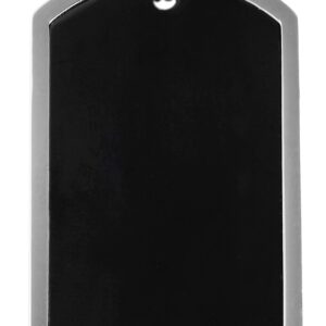 Anhänger Gravur Herren Edelstahl silber schwarz 24 x 44mm
