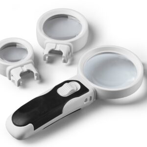 Grifflupe mit LED und 3 Wechsellinsen