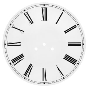 Zifferblatt Ø 290 weiss 3 Loch röm. Alu St.1,0/L 10 BF/FF/MF