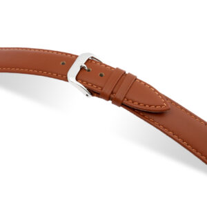 SELVA Lederband zum einfachen Wechseln 14mm cognac mit Naht - MADE IN GERMANY