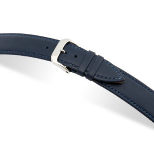 SELVA Lederband zum einfachen Wechseln 16mm ozeanblau mit Naht - MADE IN GERMANY