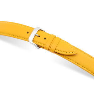 SELVA Lederband zum einfachen Wechseln 18mm gelb mit Naht - MADE IN GERMANY