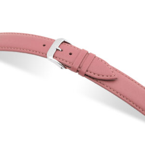 SELVA Lederband zum einfachen Wechseln 18mm rosa mit Naht - MADE IN GERMANY