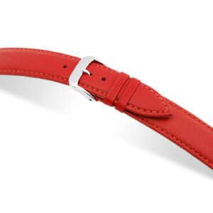 SELVA Lederband zum einfachen Wechseln 24mm rot mit Naht - MADE IN GERMANY