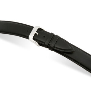SELVA Lederband zum einfachen Wechseln 20mm schwarz mit Naht - MADE IN GERMANY