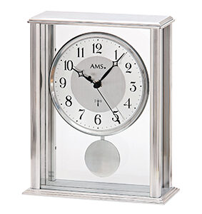 AMS Funkpendeluhr Biel, verchromt