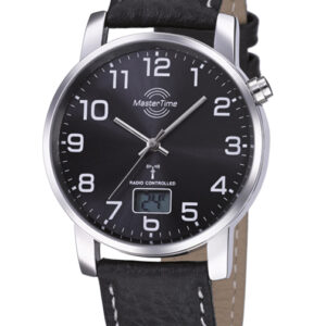 MasterTime Herren-Funkuhr Basic, schwarz - MTGA-10576-24L
