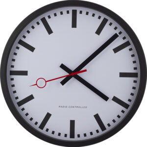 Funk-Wanduhr Bahnhof-Style, schwarz